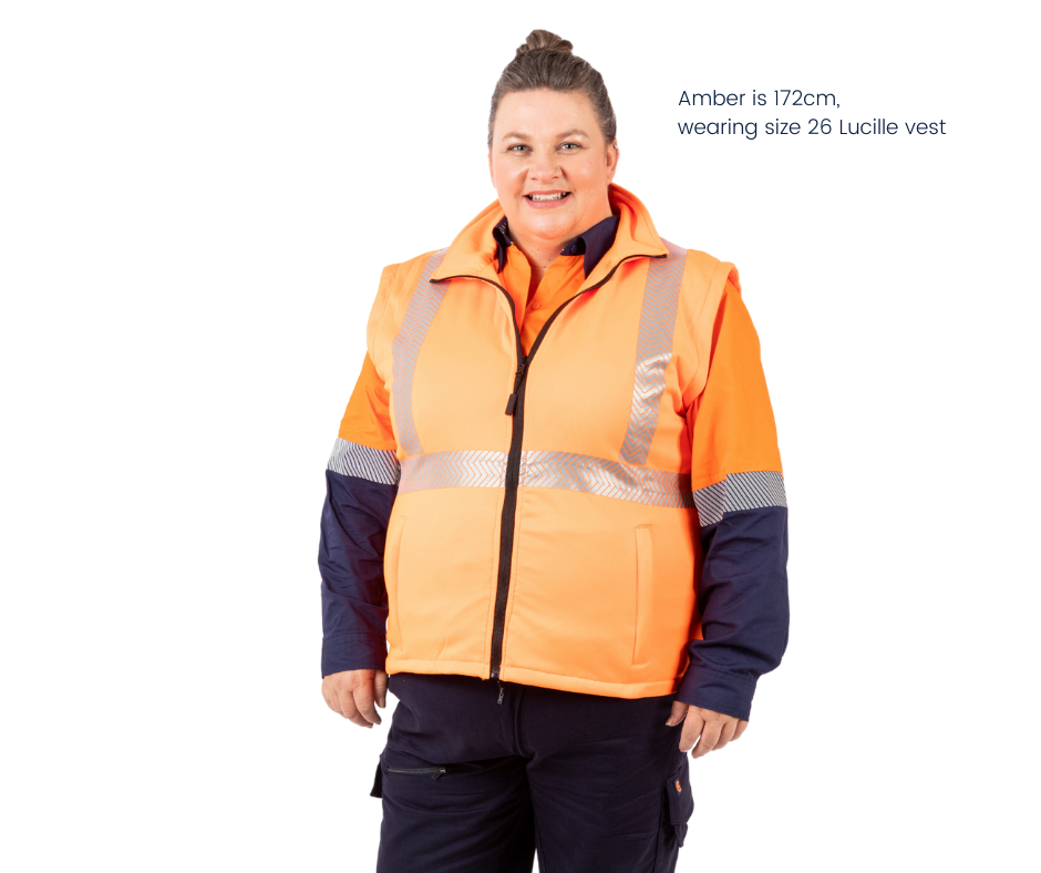 winter outer wear, waterproof, rain jacket, hi vis safety vest, fleece lining, orange hi vis jacket, outdoor workwear, women's winter workwear, 4-in-1 orange navy hi vis jacket, high visibility, women's construction workwear, ladies tradie workwear, hi vis work jacket, hi vis vest