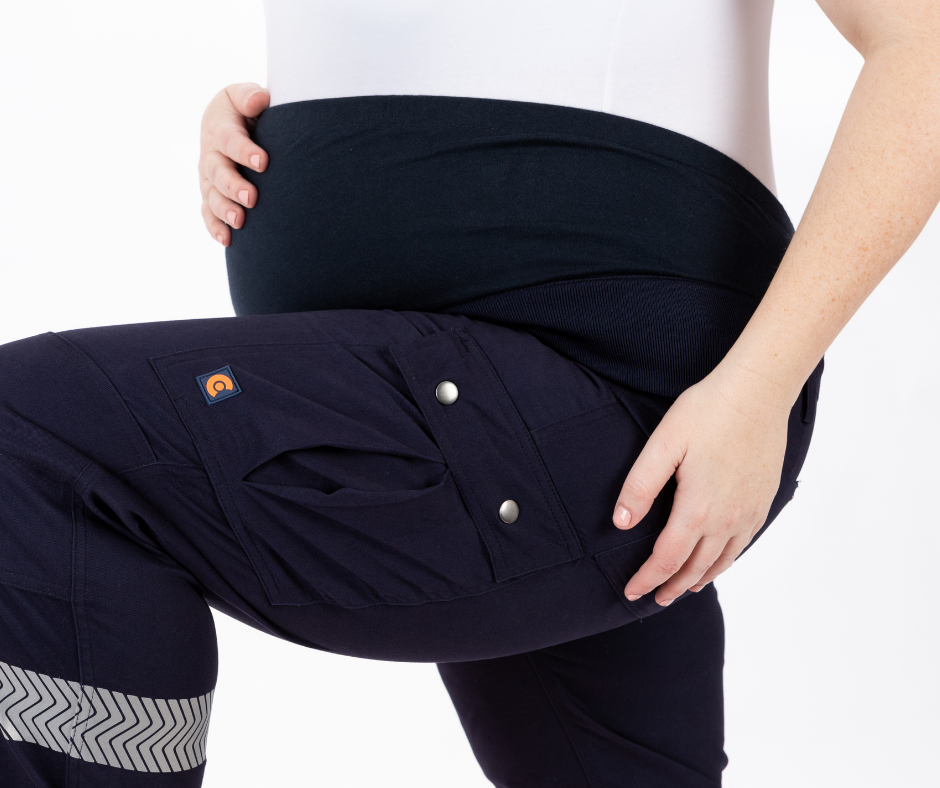 Hi Vis Over Tummy Maternity Work Cargo Pants, Maternity Work Wear